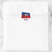 Haïti met vlag en naam ronde sticker (Tas)