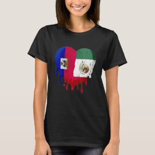 Haïti Mexico vlag Heart Citizen Groot Patriot Coun T-shirt