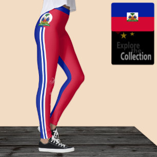 Haïti mode leggings, Haïtiaanse vlag / sport Leggings