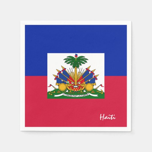 Haïti Napkins, Haïtiaanse Vlag partij / sport fans Servet (Voorkant)