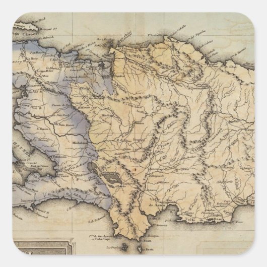 Haïti of Saint Domingo Vierkante Sticker (Voorkant)