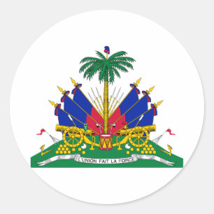 Haïti - Officieel wapenschild Heraldry-symbool Ronde Sticker