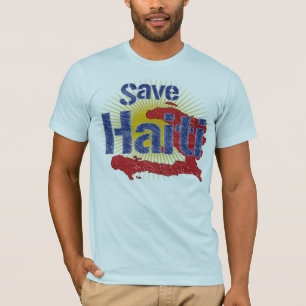 Haïti opslaan (blauw) - De opbrengst gaat naar RE T-shirt