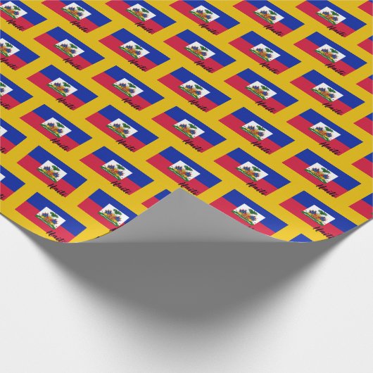 Haïti-pakpapier, Haïtiaanse vlag patriottisch Cadeaupapier (Hoek)
