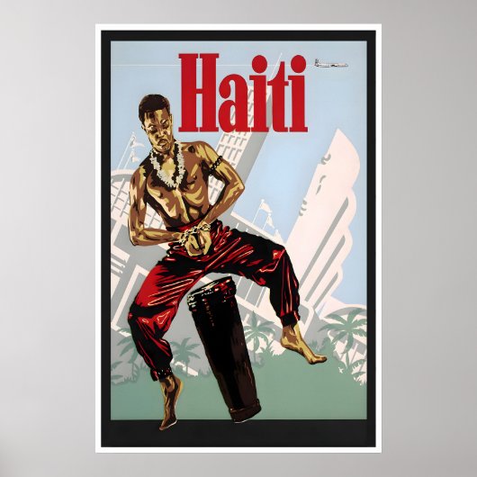 Haïti Print Reisposter Haïtiaanse Kunst Vintage (Voorkant)