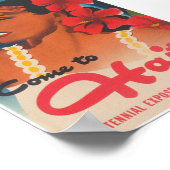 Haiti Retro Vintage Travel Poster (Hoek)