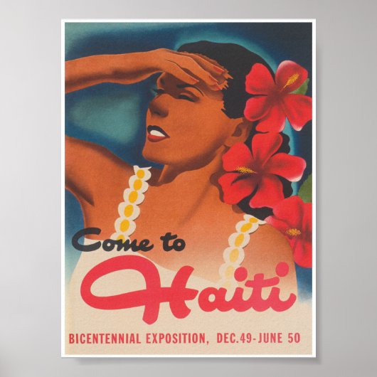 Haiti Retro Vintage Travel Poster (Voorkant)