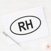 Haïti "RH" Ovale Sticker (Envelop)