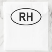 Haïti "RH" Ovale Sticker (Tas)