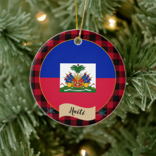 Haïti, Rode buffels, Haïtiaanse vlag Keramisch Ornament