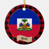 Haïti, Rode buffels, Haïtiaanse vlag Keramisch Ornament (Voorkant)