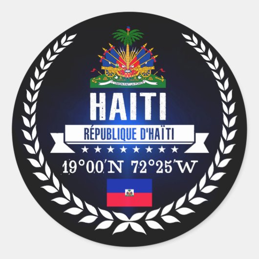 Haïti Ronde Sticker (Voorkant)