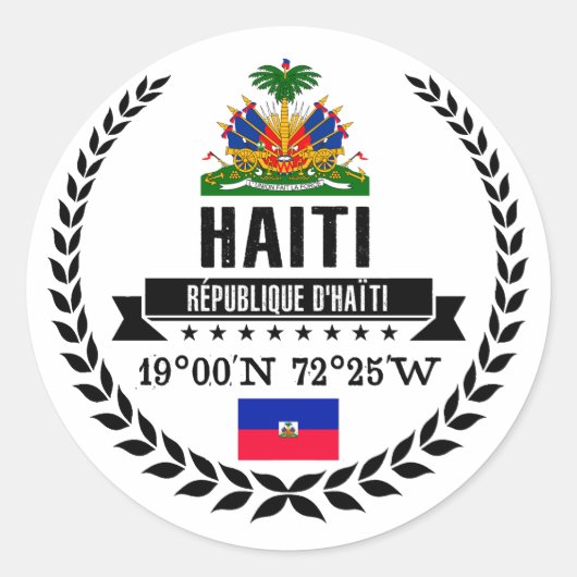 Haïti Ronde Sticker (Voorkant)