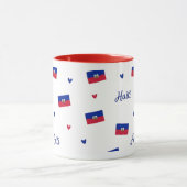Haiti Roots Pattern Mug | Caribbean Flag Mok (Midden)