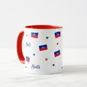 Haiti Roots Pattern Mug | Caribbean Flag Mok (Voorkant links)