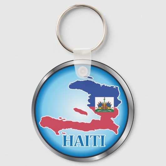 Haïti Round Button.ai Sleutelhanger (Voorkant)