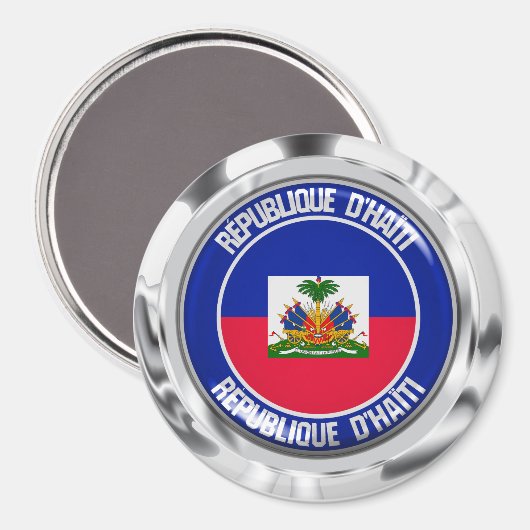 Haïti Round Emblem Magneet (Voorkant / Achterkant)