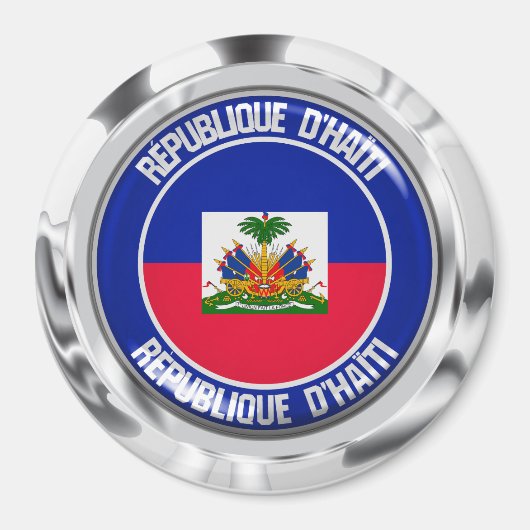 Haïti Round Emblem Magneet (Voorkant)