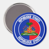 Haïti Round Emblem Magneet (Voorkant / Achterkant)