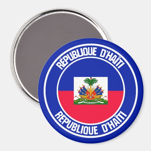 Haïti Round Emblem Magneet (Voorkant / Achterkant)