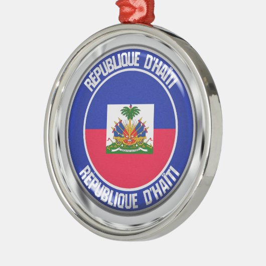 Haïti Round Emblem Metalen Ornament (Links)