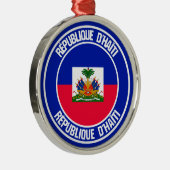 Haïti Round Emblem Metalen Ornament (Rechts)