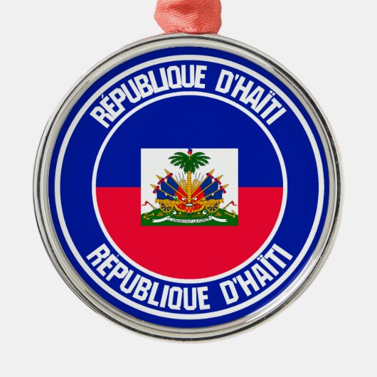 Haïti Round Emblem Metalen Ornament (Voorkant)