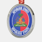 Haïti Round Emblem Metalen Ornament (Links)