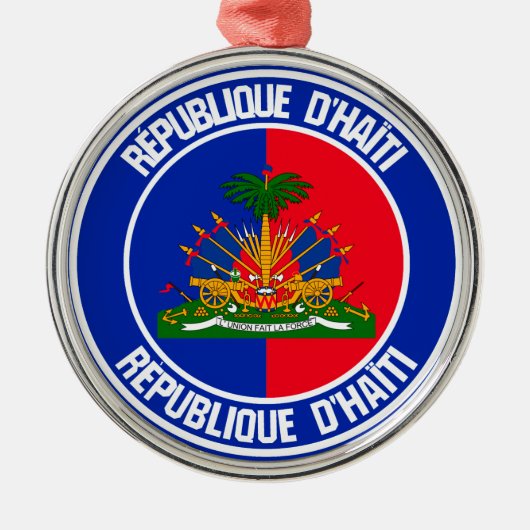 Haïti Round Emblem Metalen Ornament (Voorkant)