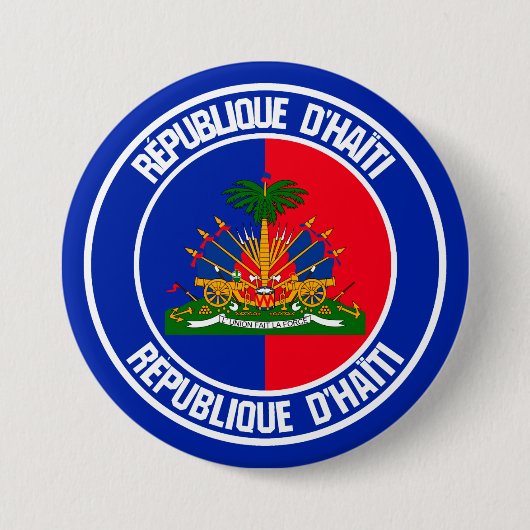 Haïti Round Emblem Ronde Button 7,6 Cm (Voorkant)