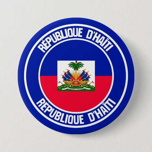 Haïti Round Emblem Ronde Button 7,6 Cm (Voorkant)
