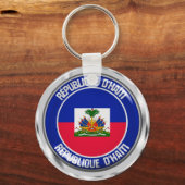 Haïti Round Emblem Sleutelhanger (Voorkant)