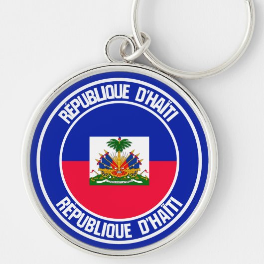Haïti Round Emblem Sleutelhanger (Voorkant)