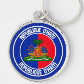 Haïti Round Emblem Sleutelhanger (Voorkant)