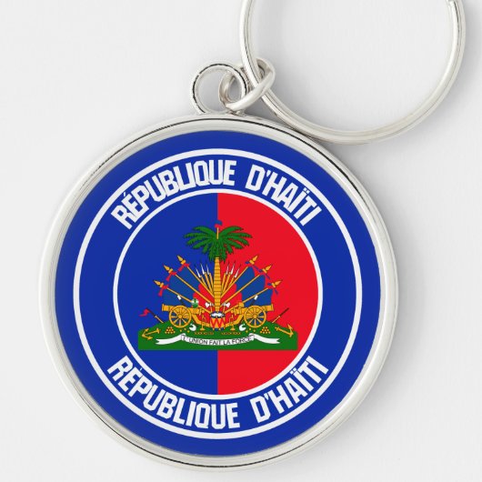 Haïti Round Emblem Sleutelhanger (Voorkant)
