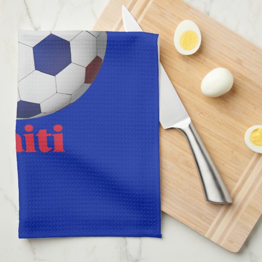 Haiti Soccer Theedoek (Quarter Fold)