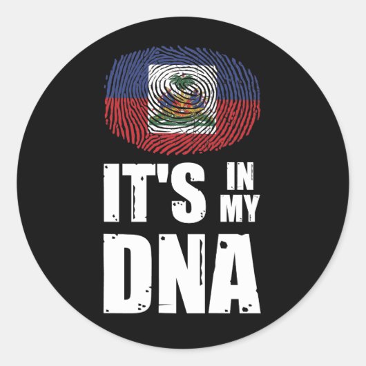 Haïti staat in mijn DNA-vingerafdruk Haïtiaanse vl Ronde Sticker (Voorkant)
