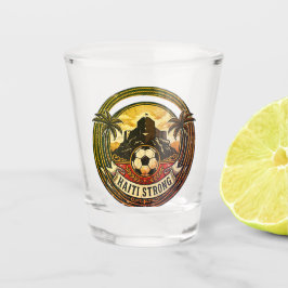 Haiti Sterk Gedistingeerd Voetbal Badge Vintage Shot Glas