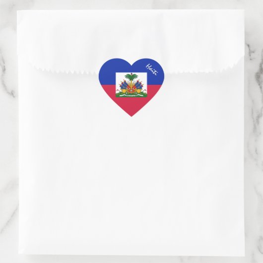 Haïti Sticker, Hart, Patriottische Haïtiaanse Vlag Hart Sticker (Tas)