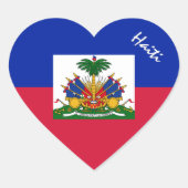 Haïti Sticker, Hart, Patriottische Haïtiaanse Vlag Hart Sticker (Voorkant)