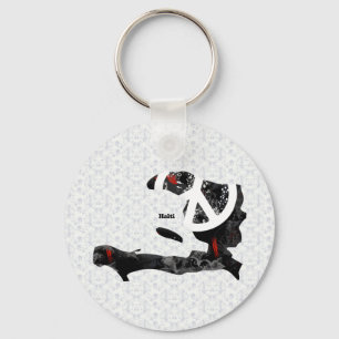 Haïti Trendy Peace Sign met Haïtiaanse kaart Sleutelhanger