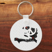 Haïti Trendy Peace Sign met Haïtiaanse kaart Sleutelhanger (Voorkant)