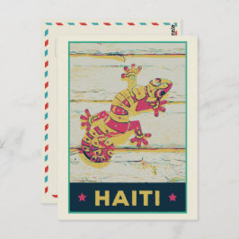Haïti typisch kleurrijk gekko-briefkaart briefkaart