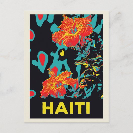 Haïti typische caribische hibiscus briefkaart (Voorkant)