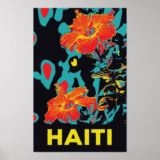 Haïti typische caribische hibiscus poster (Voorkant)