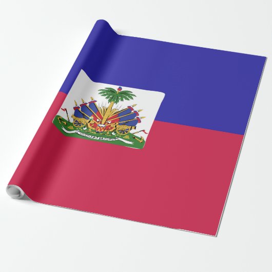 Haïti-vlag Emblem Cadeaupapier (Uitgerold)
