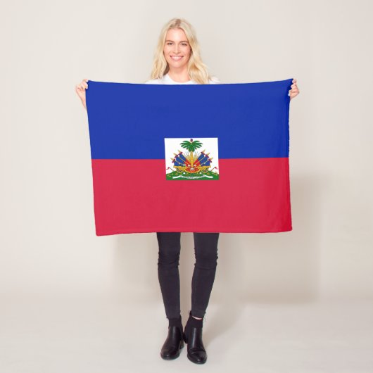 Haiti Vlag Fleece Deken (In situ)