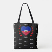 Haïti Vlag & Hart, Haïtiaanse Vlag mode / sport Tote Bag (Achterkant)