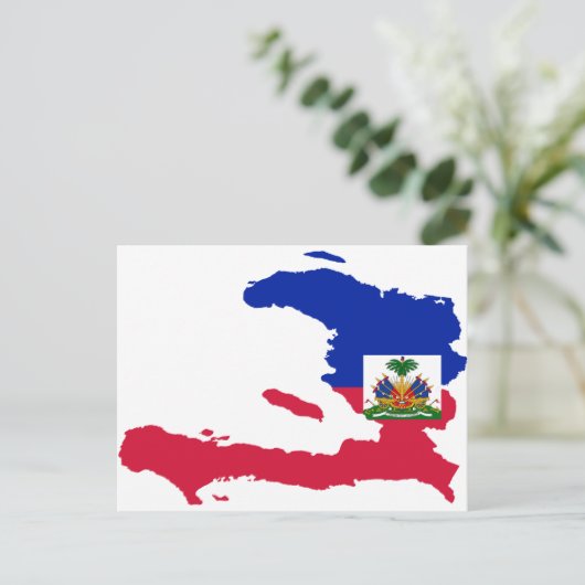Haïti vlag Kaart HT (Staand voorkant)