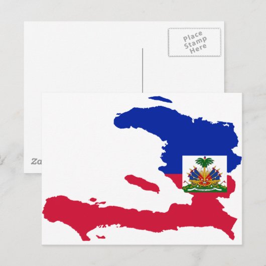 Haïti vlag Kaart HT (Voorkant / Achterkant)